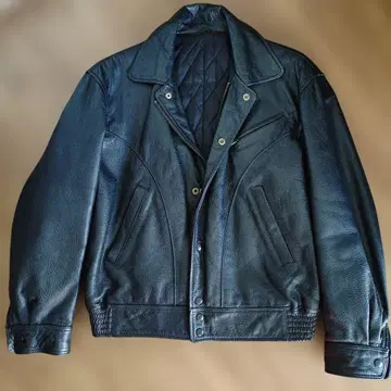 블랙 싱글 가죽 자켓