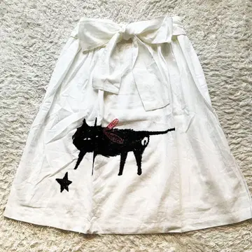 미나 페르호넨 necco 자수 스커트 포근한 코튼 화이트 1