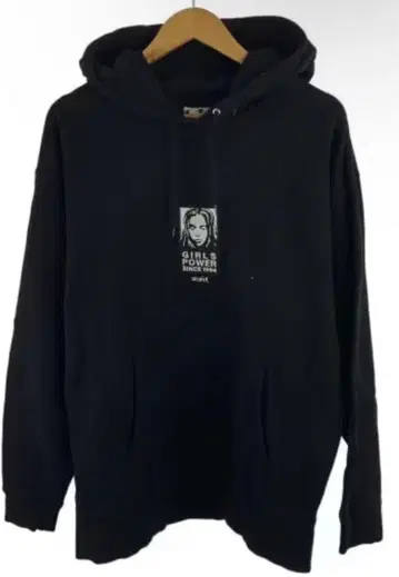 X-girl 블랙 후드티 후드 맨투맨 L