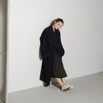 PINUE 피누에 프론트 지퍼 트렌치코트 (DENIM)