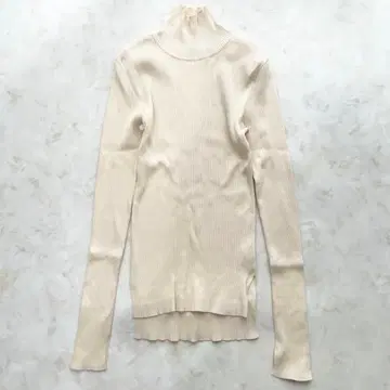 새상품급 오라리 론 헤르만 Giza Rib Turtle Neck Top