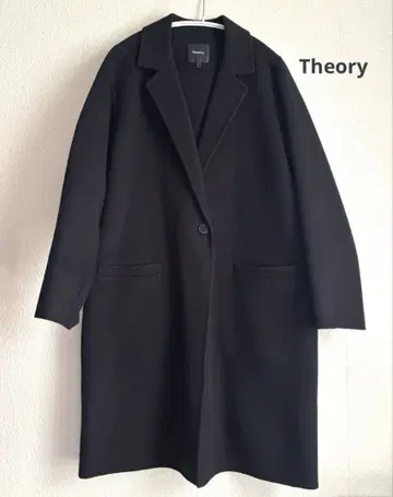 Theory 띠어리 체스터 코트 캐시미어 혼방 블랙 S