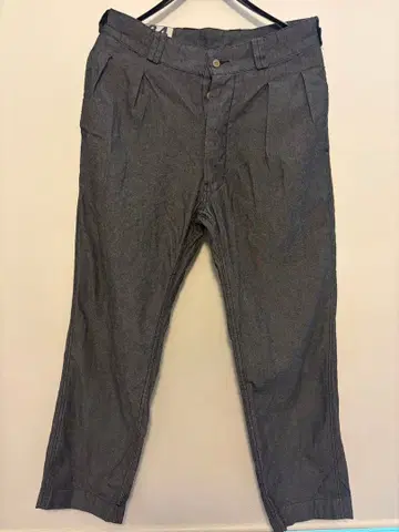 WAIPER 블랙 샴브레이 트라우저 팬츠 M52