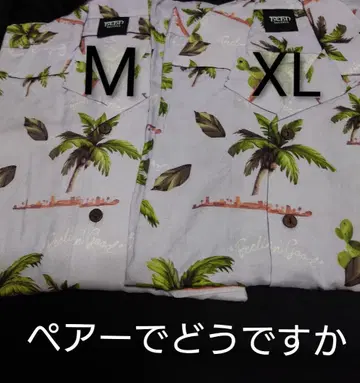 후지이 카제 알로하 셔츠 M과 XL 사이즈, 페어로 2장 세트 새상품