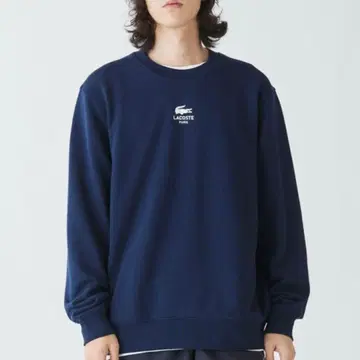 라코스테 원 포인트 그래픽 프린트 크루넥 맨투맨 트레이닝복