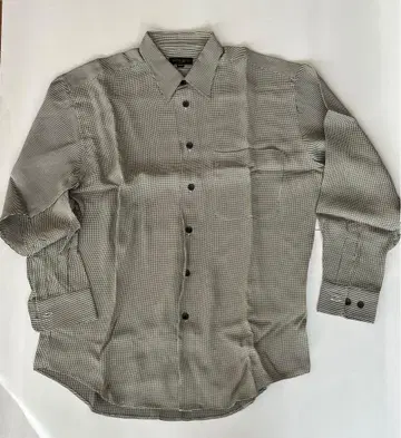 알레그리 그레이 체크 무늬 긴팔 셔츠