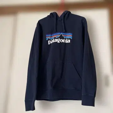 파타고니아 네이비 후드 부착 후드티 S