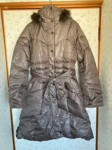 후드 부착 다운 자켓 실버 그레이