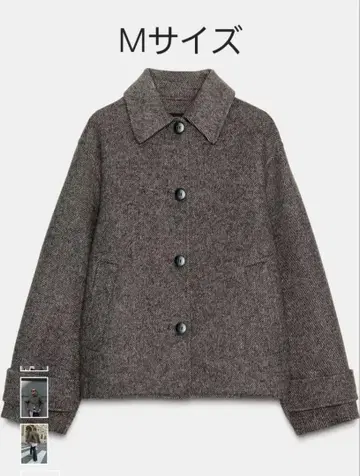 ZARA 헤링본 무늬 숏코트 M 사이즈