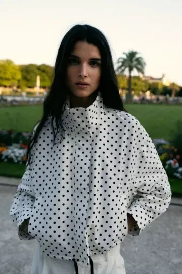 ZARA 아우터 도트 블루종