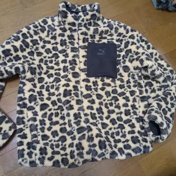 PUMA 레오파드 무늬 플리스 자켓 L 사이즈