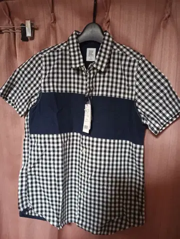 graniph 반팔 체크 셔츠 SS 블랙