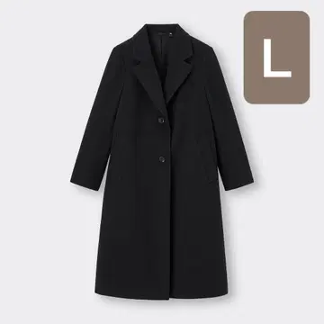 [ 새상품급 ] GU 코지 멜톤 테일러드 코트 블랙 L