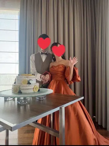 드레스 프로덕션 컬러 드레스 W301DG 테라코타 + 파니에 세트