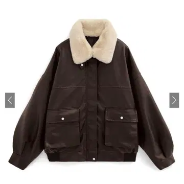 GRL 그레일 퍼 티펫 가죽 블루종 브라운 [fo1988]