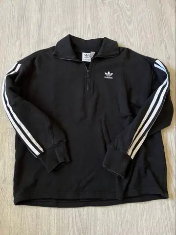 adidas 블랙 하프 지퍼 트레이닝복 XS