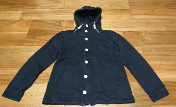 BEAMS 네이비 후드 부착 블루종