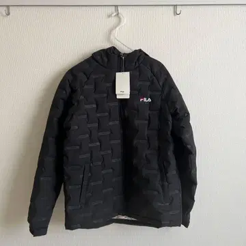 FILA 블랙 다운 자켓 후드 부착