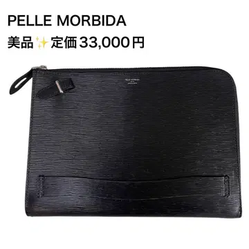 새상품급 PELLE MORBIDA 블랙 클러치백 천연 가죽 캐피타노
