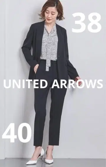 새상품급 UNITED ARROWS 노카라 팬츠 수트 블랙 M