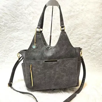 via demizon 2WAY 토트백 그레이 A4 가능 가죽 느낌