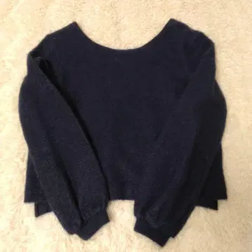 론 헤르만 RonHerman 긴팔 니트 크롭 기장 네이비 XS