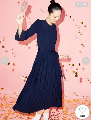 CELFORD 셀포드 Premium 스프링 니트 드레스 네이비