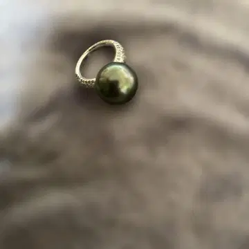 블랙 컬러 진주 심플 반지