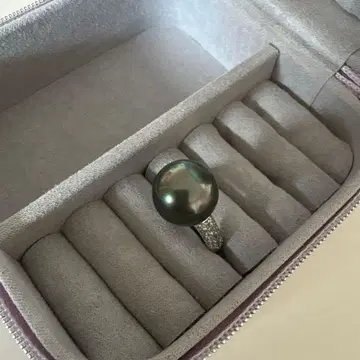 블랙 컬러 진주 심플 반지