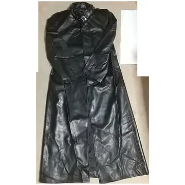 [ 미사용 새상품 ] 페이크 합성 피혁 롱 코트