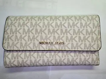 미사용에 가까운 MICHAEL KORS 접이식 지갑 화이트/베이지