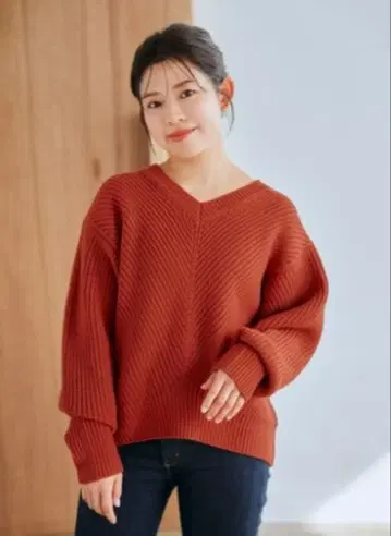 COHINA V넥 아제편 루즈핏 니트탑