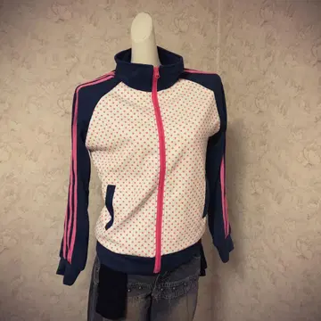 재입고 헤이세이 갸루 00s 네이비/화이트/핑크 도트 후드티 Y2K