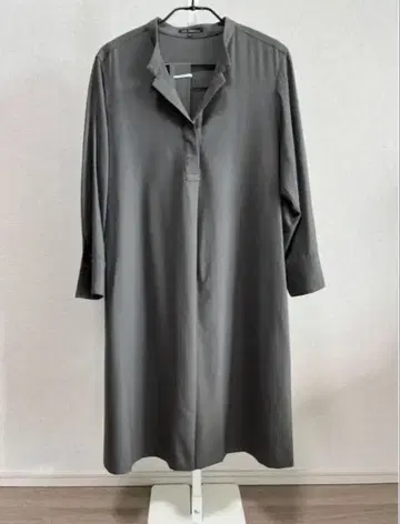 23구 7부 소매 A라인 원피스 카키 38/M