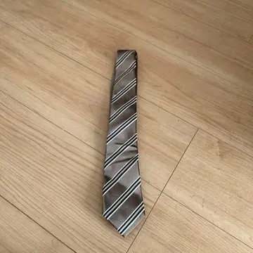 남성용 브라운 스트라이프 넥타이