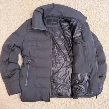 나노 유니버스 니시카와 다운 남성용 차콜 그레이 스탠드 카라 짧은 기장