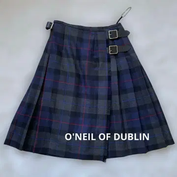 오닐 오브 더블린 미들 퀼트 플리츠 스커트 울 100%