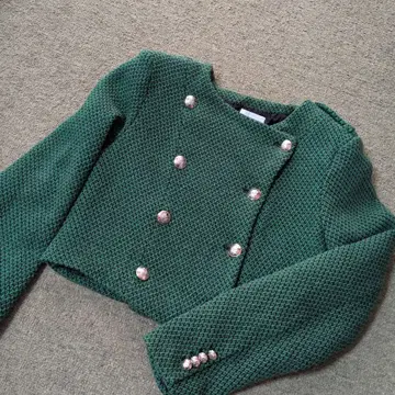 ZARA 그린 노카라 자켓