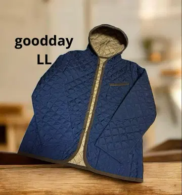 새상품급 goodday 퀼팅 자켓 코트 LL 사이즈 네이비 후드