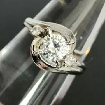 [ PS 100 ] 플라티나 실버 보석 포함 여성용 반지 11호