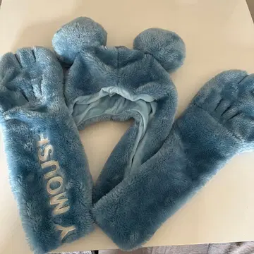 미키 복슬복슬 머플러 햇