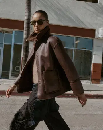 리버서블 더블 페이스 자켓 보아 브라운 자켓