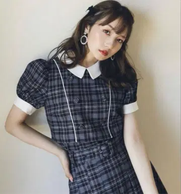 BUBBLES 체크 스커트 셋업