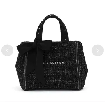 JILL by JILLSTUART 트리밍 핸들 트위드 토트 블랙