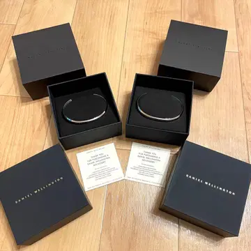 다니엘 웰링턴 뱅글 팔찌 페어 실버 커플 기프트