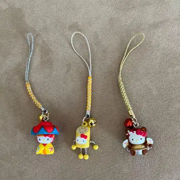 거의 미사용 고토치 헬로키티 스트랩 3개 세트