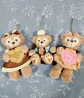 더피 & 셰리메이 발렌타인 인형 배지 & 스트랩 3종