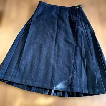 MIMO MODA 울 랩 스커트 네이비 스코틀랜드제