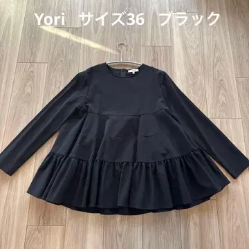 새상품급 yori 세레모니 티어드 블라우스 블랙 36