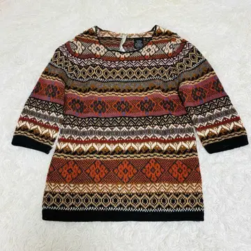 VANDER  스트럿 7부 기장 노르딕 알파카 니트 스웨터